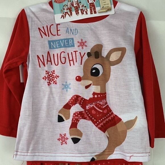 Rudolph Red-Nosed Reindeer toddler Holiday Sleep Pajamas - Picture 3 of 12